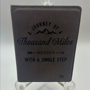 Inspirational 'Thousand Miles' Faux Leather Journal - Gray Brown